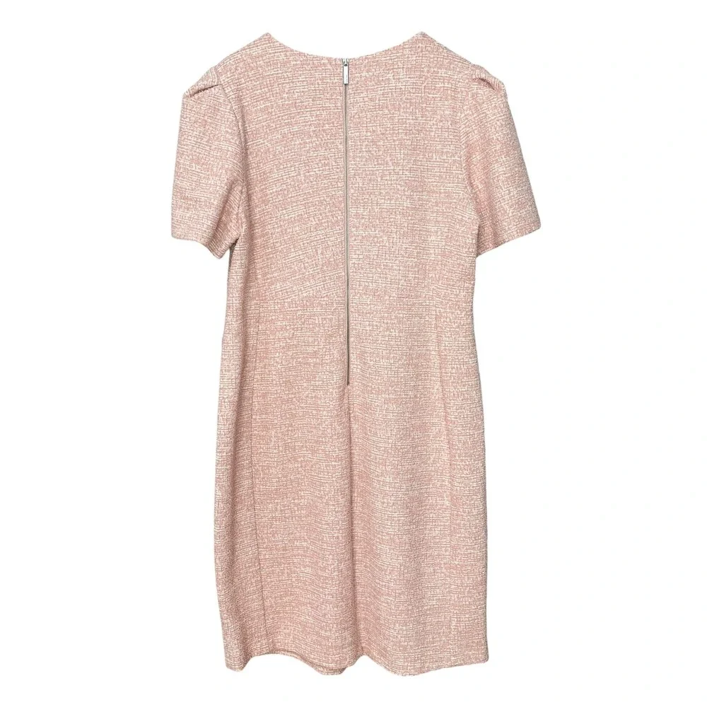 Calvin Klein Tweed Dress Sheath Dress Short Puff Sleeve Plus Size 18W Pink Women - Picture 2 of 13